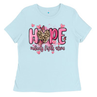 Baby Blue hope nobody fights alone Ladies Tee - MaliasSmallBusiness
