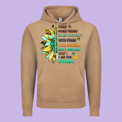 They Whispered To Her You Cant Withstand The Storm Vintage Hoodie Designed By Lillyallendesigns