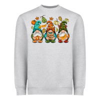 Heather Grey Fall gnomes Heavyweight Sweatshirt - NancyCooperArtShop