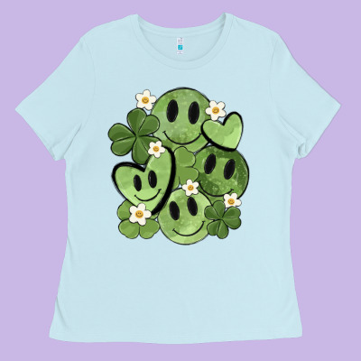St. Patrick's Day Green Smile Ladies Tee Designed By Maliassmallbusiness