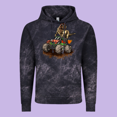 Monster Truck And T Rex Dinosaur Vintage Hoodie Designed By Lillyallendesigns