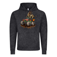 Vintage Black monster truck and t rex dinosaur Vintage Hoodie - LillyAllenDesigns