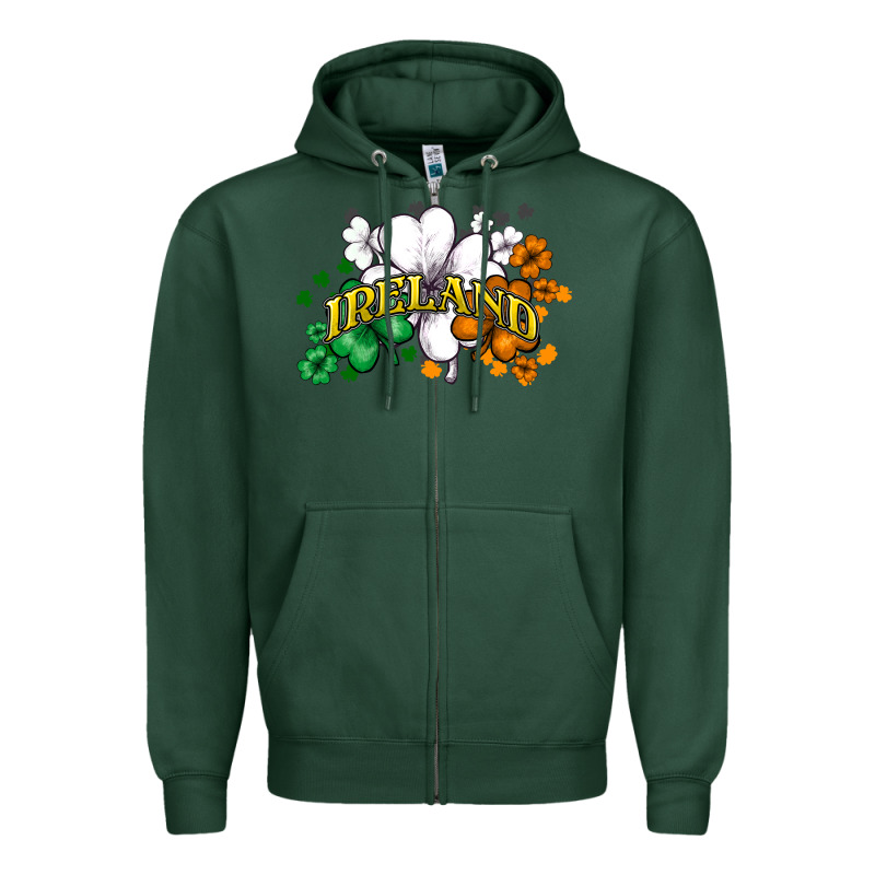 St. Patrick's Ireland Flag Zipper Hoodie by HowdyJamesFarm | Teevron