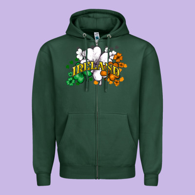 St. Patrick's Ireland Flag Zipper Hoodie Designed By Howdyjamesfarm