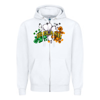 White St. Patrick's Ireland flag Zipper Hoodie - HowdyJamesFarm