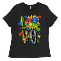 Black autism love Ladies Tee - MaliasSmallBusiness