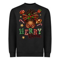 Black merry mama afro messy bun Heavyweight Sweatshirt - texasbilliewilder