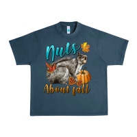 Midnight Navy Nuts About Fall Squirrel Urban Heavy Tee - LillyAllenDesigns