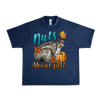 Navy Nuts About Fall Squirrel Urban Heavy Tee - LillyAllenDesigns