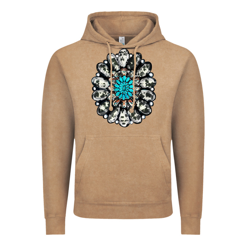 Cowhide Aztec Gemstone Vintage Hoodie by RanaPortraitStore | Teevron