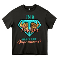 Asphalt i'm a teacher what's your superpower leopard Heavy Core Tee - Jasminsmagicworld