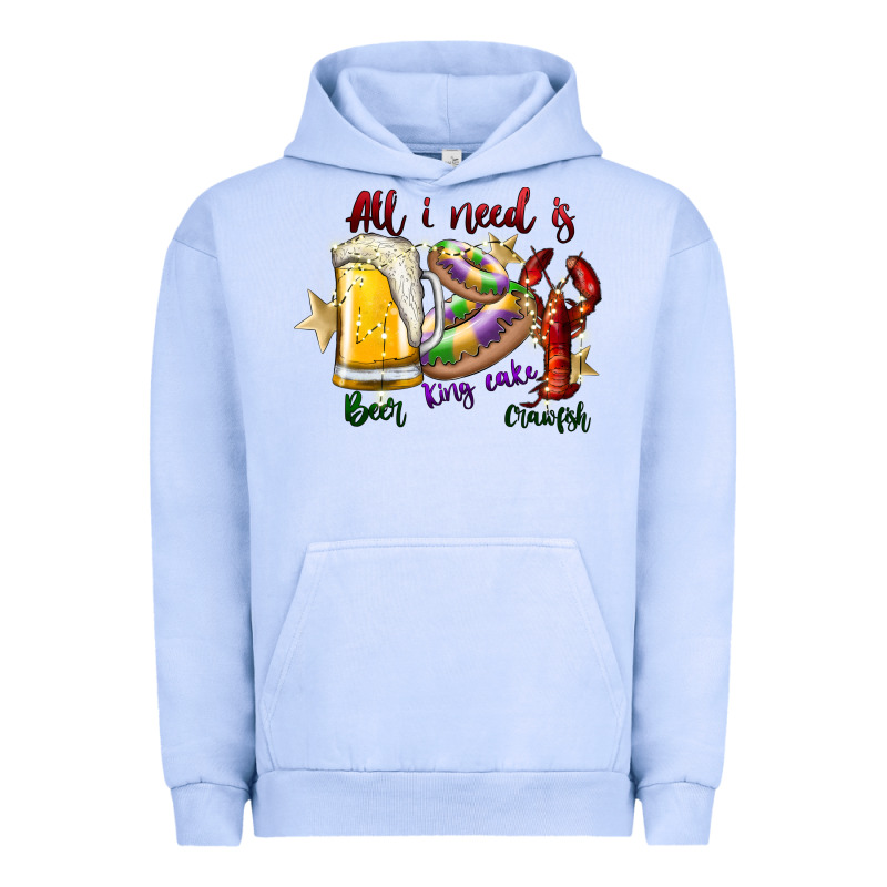 All I Need Is Beer King Cake Crawfish Urban Hoodie by SublimationCraftShop | Teevron