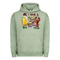 Pigment Oil Green all i need is beer king cake crawfish Urban Hoodie - SublimationCraftShop