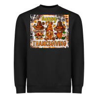 Black Happy Thanksgiving gnomes Heavyweight Sweatshirt - NancyCooperArtShop