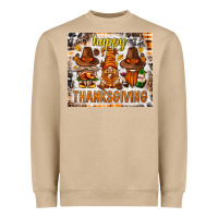 Mushroom Happy Thanksgiving gnomes Heavyweight Sweatshirt - NancyCooperArtShop
