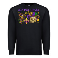 Black mardi gras vibes skull Premium Sweatshirt - FaDigitalArtStudio