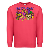 Cardinal mardi gras vibes skull Premium Sweatshirt - FaDigitalArtStudio
