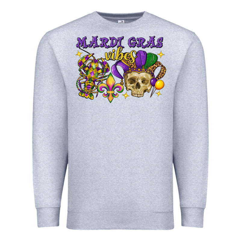 Mardi Gras Vibes Skull Premium Sweatshirt by FaDigitalArtStudio | Teevron
