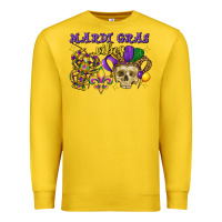Lemon mardi gras vibes skull Premium Sweatshirt - FaDigitalArtStudio
