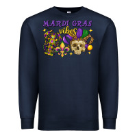Navy mardi gras vibes skull Premium Sweatshirt - FaDigitalArtStudio