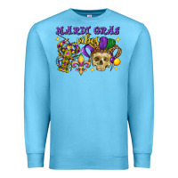 Ocean Blue mardi gras vibes skull Premium Sweatshirt - FaDigitalArtStudio