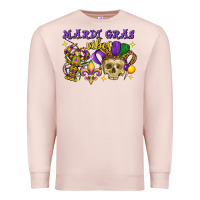 Pale Pink mardi gras vibes skull Premium Sweatshirt - FaDigitalArtStudio