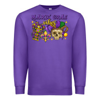 Purple mardi gras vibes skull Premium Sweatshirt - FaDigitalArtStudio