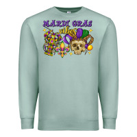 Seafoam mardi gras vibes skull Premium Sweatshirt - FaDigitalArtStudio