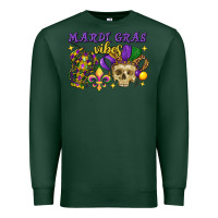 Sports Green mardi gras vibes skull Premium Sweatshirt - FaDigitalArtStudio