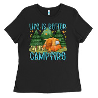 Black life is better by the camp fire Ladies Tee - MaliasSmallBusiness