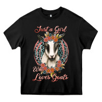Black just a girl who loves goats Heavy Core Tee - Jasminsmagicworld