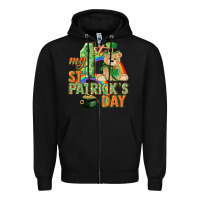 Black My first St. Patrick's Day Zipper Hoodie - CowGirlArtShop