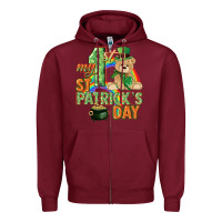 Burgundy My first St. Patrick's Day Zipper Hoodie - CowGirlArtShop