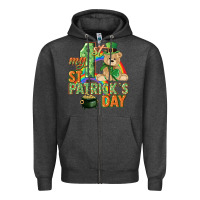 Charcoal Heather My first St. Patrick's Day Zipper Hoodie - CowGirlArtShop