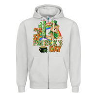 Dove Grey My first St. Patrick's Day Zipper Hoodie - CowGirlArtShop