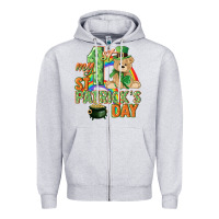 Heather Grey My first St. Patrick's Day Zipper Hoodie - CowGirlArtShop