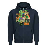 Navy My first St. Patrick's Day Zipper Hoodie - CowGirlArtShop