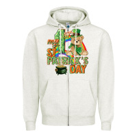 Oatmeal Heather My first St. Patrick's Day Zipper Hoodie - CowGirlArtShop