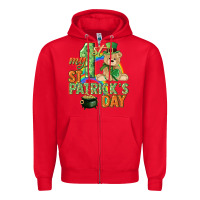 Red My first St. Patrick's Day Zipper Hoodie - CowGirlArtShop