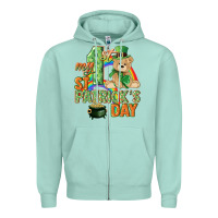 Seafoam My first St. Patrick's Day Zipper Hoodie - CowGirlArtShop