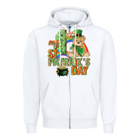 White My first St. Patrick's Day Zipper Hoodie - CowGirlArtShop