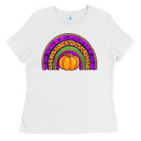 White halloween rainbow Ladies Tee - Jasminsmagicworld