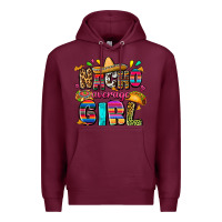 Burgundy Nacho average girl Premium Hoodie - FaDigitalArtStudio