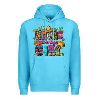 Ocean Blue Nacho average girl Premium Hoodie - FaDigitalArtStudio