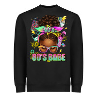 Black 80's babe afro messy bun Heavyweight Sweatshirt - texasbilliewilder