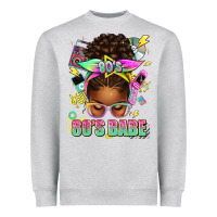 Heather Grey 80's babe afro messy bun Heavyweight Sweatshirt - texasbilliewilder