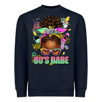 Navy 80's babe afro messy bun Heavyweight Sweatshirt - texasbilliewilder