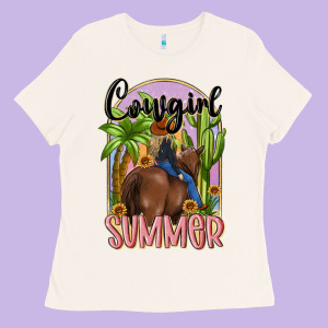 Cowgirl Summer Ladies Tee Designed By Maliassmallbusiness