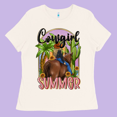 Cowgirl Summer Ladies Tee Designed By Maliassmallbusiness