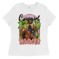 White cowgirl summer Ladies Tee - MaliasSmallBusiness